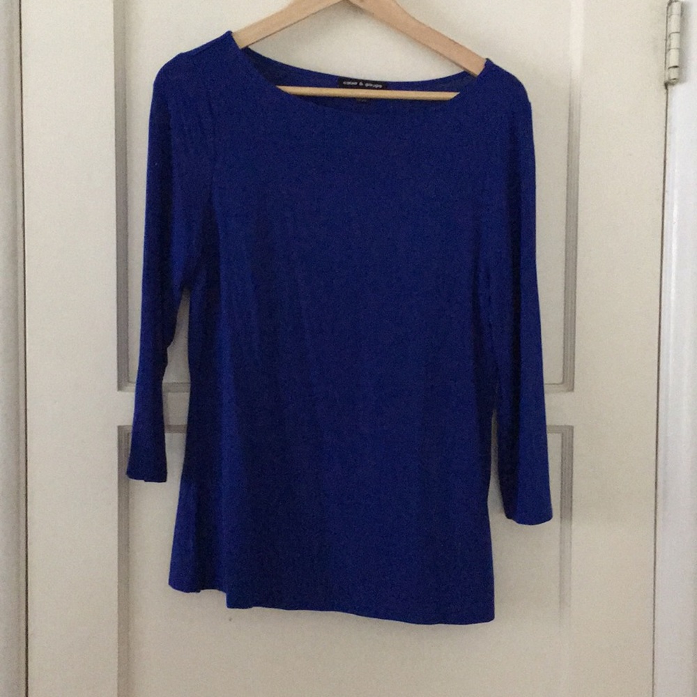 Blue boatneck top